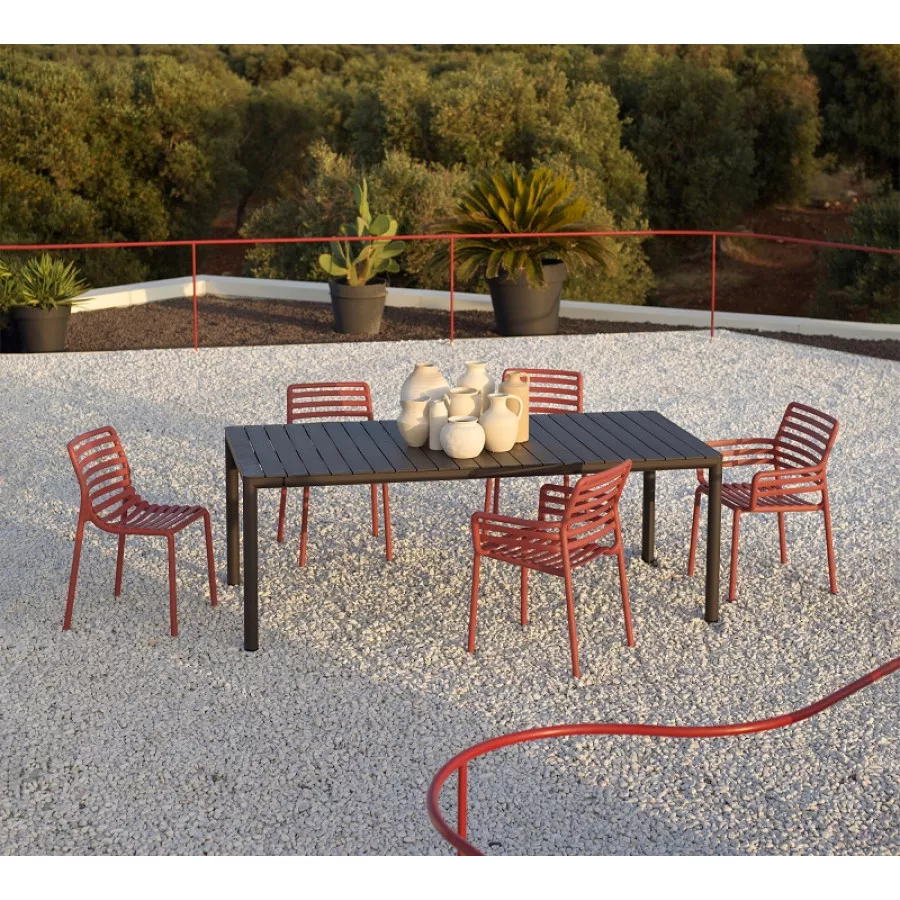 Table de jardin avec rallonge NARDI Tevere 210 / 275 x 100 cm – Anthracite - 4